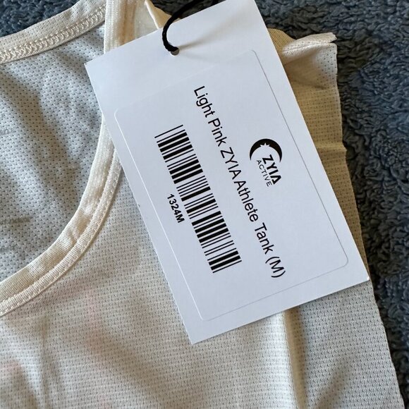 ZYIA Active ZYIA ATHLETE TANK TOP Sports Size: M Color Light Pink NWT - Picture 6 of 7